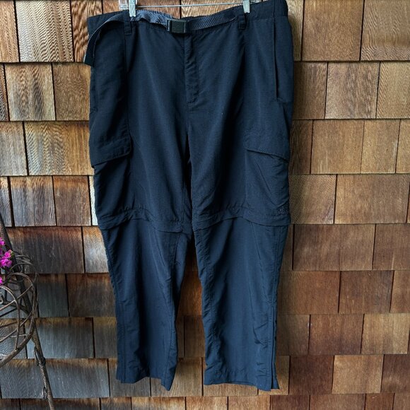 EUC The North Face Black Convertible Cargo Pants with Belt in Men's XXL - Picture 1 of 13